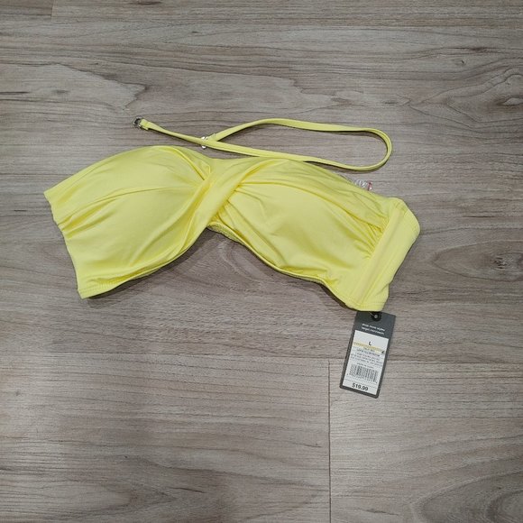 Size large yellow bikini top with removable straps - Picture 1 of 2